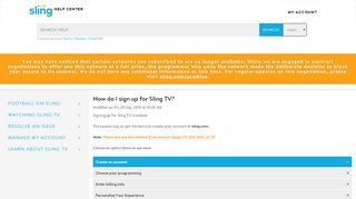 
                            1. Sling TV | How to sign up for Sling TV