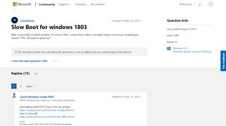 
                            3. Slow Boot for windows 1803 - Microsoft Community