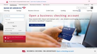 
                            7. Small Business Banking, Credit Cards & Loans – Bank of America