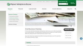 
                            7. Small Business Checking Account | Prime Meridian Bank ...