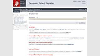 
                            2. Smart Search - European Patent Register