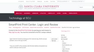 
                            7. SmartPrint Print Center: Login and Review - Technology at SCU ...