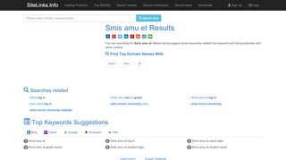 
                            5. Smis amu et Results For Websites Listing - SiteLinks.Info