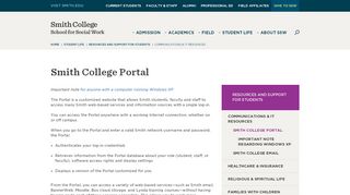 
                            9. Smith College Portal | School for Social Work