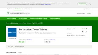 
                            6. Smithsonian: TweenTribune Review for Teachers | Common ...
