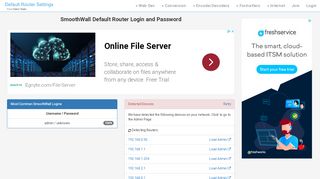 
                            3. SmoothWall Default Router Login and Password - Clean CSS