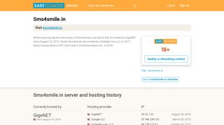 
                            9. Sms4smile.in server and hosting history