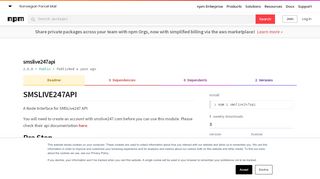 
                            4. smslive247api - npm
