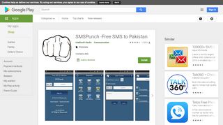 
                            9. SMSPunch -Free SMS to Pakistan - Apps on Google Play