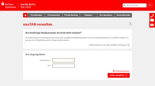 
                            2. smsTAN verwalten - Berliner Sparkasse