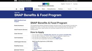 
                            1. SNAP Benefits & Food Program - HRA - New York City