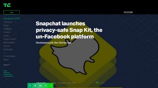 
                            7. Snapchat launches privacy-safe Snap Kit, the un-Facebook platform ...