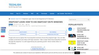 
                            5. Snapchat Login: How to Use Snapchat on PC …