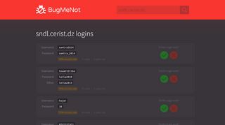 
                            8. sndl.cerist.dz passwords - BugMeNot