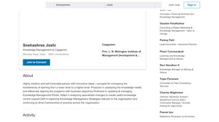 
                            6. Snehashree Joshi - Knowledge Management - Capgemini | LinkedIn
