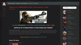
                            8. Sniper Elite V2 Remastered torrent download Update 1 (upd ...