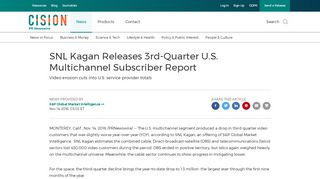 
                            4. SNL Kagan Releases 3rd-Quarter U.S. Multichannel Subscriber Report