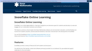 
                            2. Snowflake Online Learning – Haese Mathematics
