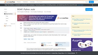 
                            3. SOAP, Python, suds - Stack Overflow