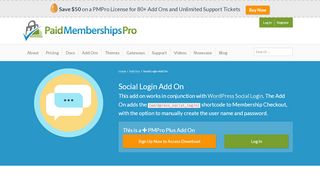 
                            5. Social Login Add On Add On for Paid Memberships Pro