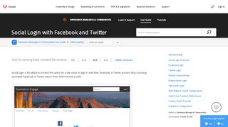 
                            11. Social Login with Facebook and Twitter - Adobe Help Center