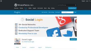 
                            5. Social Login – WordPress plugin | WordPress.org