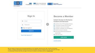 
                            4. Society for Human Resource Management - Login Page