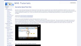 
                            8. Socrative Quiz/Test Site - WHS Tutorials - Google Sites