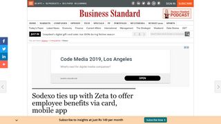 
                            8. Sodexo ties up with Zeta to offer employee benefits via ...