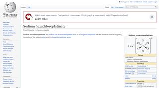 
                            7. Sodium hexachloroplatinate - Wikipedia