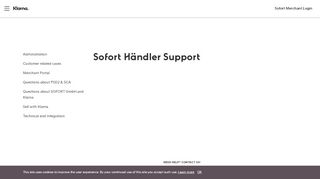 
                            9. Sofort Händler Support - Klarna