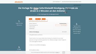 
                            5. SofortDates69 online kündigen | geprüfte Vorlage