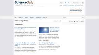 
                            3. Solar Energy News -- ScienceDaily