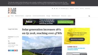 
                            2. Solar generation increases 18% on Q2 2018 ... - Solar Power Portal