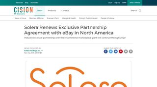 
                            6. Solera Renews Exclusive Partnership Agreement with eBay in ...