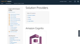 
                            5. Solution Providers | Login with Amazon