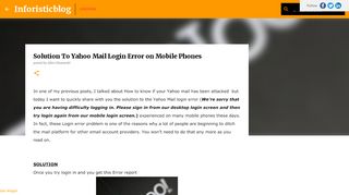 
                            7. Solution To Yahoo Mail Login Error on Mobile Phones - Inforisticblog