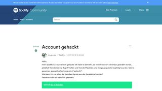 
                            1. Solved: Account gehackt - The Spotify Community