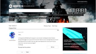 
                            2. Solved: battlefield bad company 2 connection login problem ...