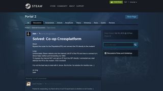 
                            2. Solved: Co-op Crossplatform :: Portal 2 General Discussions