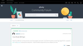 
                            2. Solved: Comcast Cisco Router XB3 login - Xfinity Forum