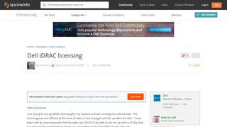 
                            8. [SOLVED] Dell iDRAC licensing - Spiceworks Community