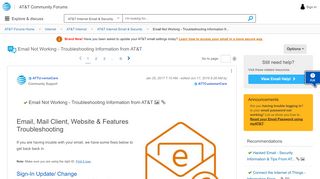
                            2. Solved: Email Not Working - Troubleshooting Information fr... - AT ...