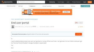 
                            7. [SOLVED] End user portal - Spiceworks General Support - Spiceworks ...