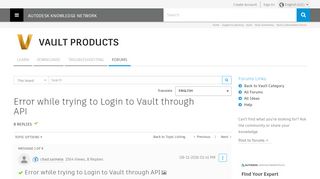 
                            2. Solved: Error while trying to Login to Vault through API ...