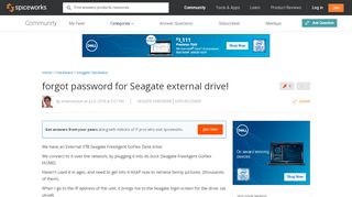 
                            2. [SOLVED] forgot password for Seagate external drive! - Spiceworks ...