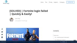 
                            4. [SOLVED] | Fortnite login failed | Quickly & Easily! - Driver Easy