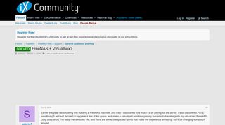 
                            2. SOLVED - FreeNAS + Virtualbox? | iXsystems Community