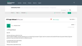 
                            2. Solved: FTP login Refused - Hewlett Packard Enterprise ...