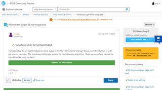 
                            5. Solved: Homebase Login ID not recognized - AT&T Community
